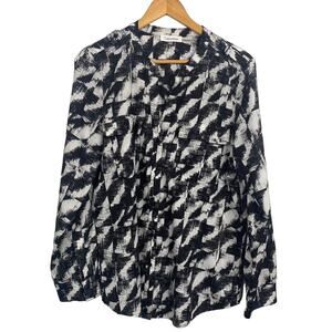 Calvin Klein Black & White Abstract Print Blouse